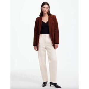 Madewell Tapered Denim Trousers Vintage Ivory Relaxed High Waist US 28 NWT